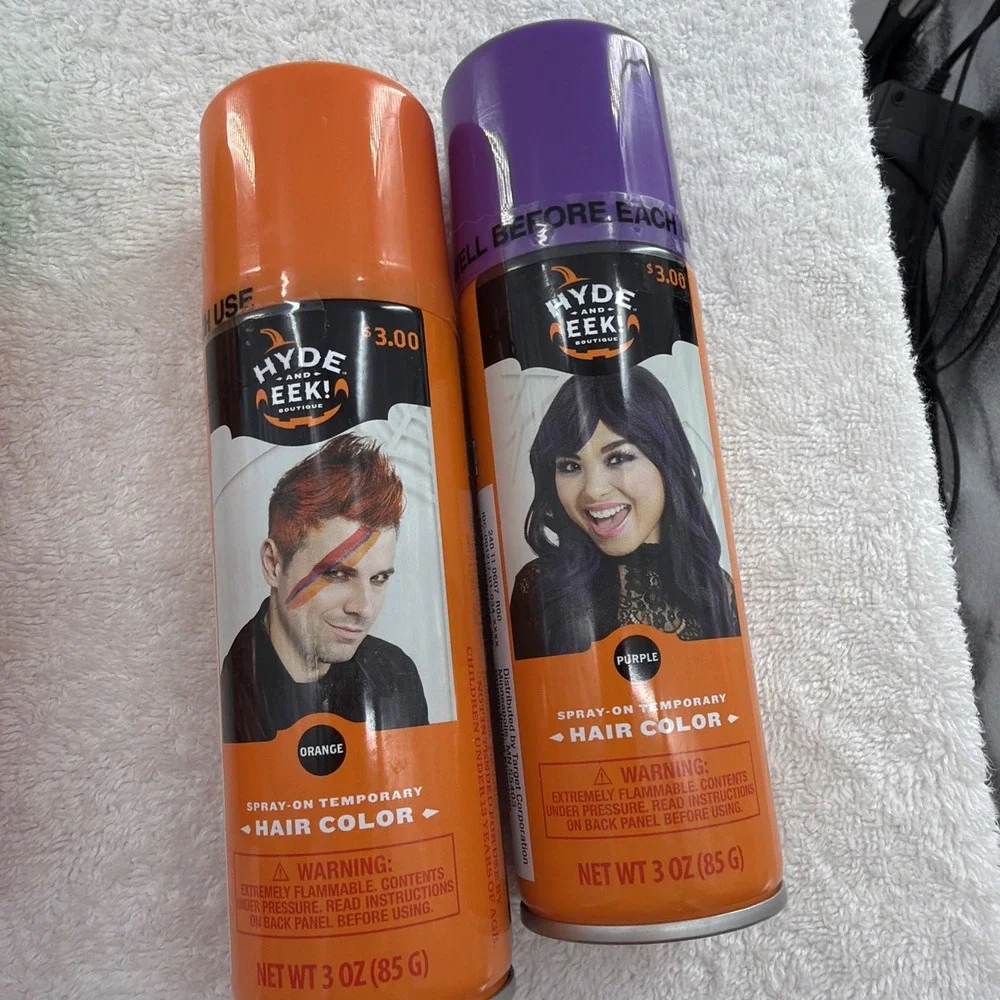 Hyde & EEK Temporary Hair Color Spray Washable Halloween 6 Bottles Different